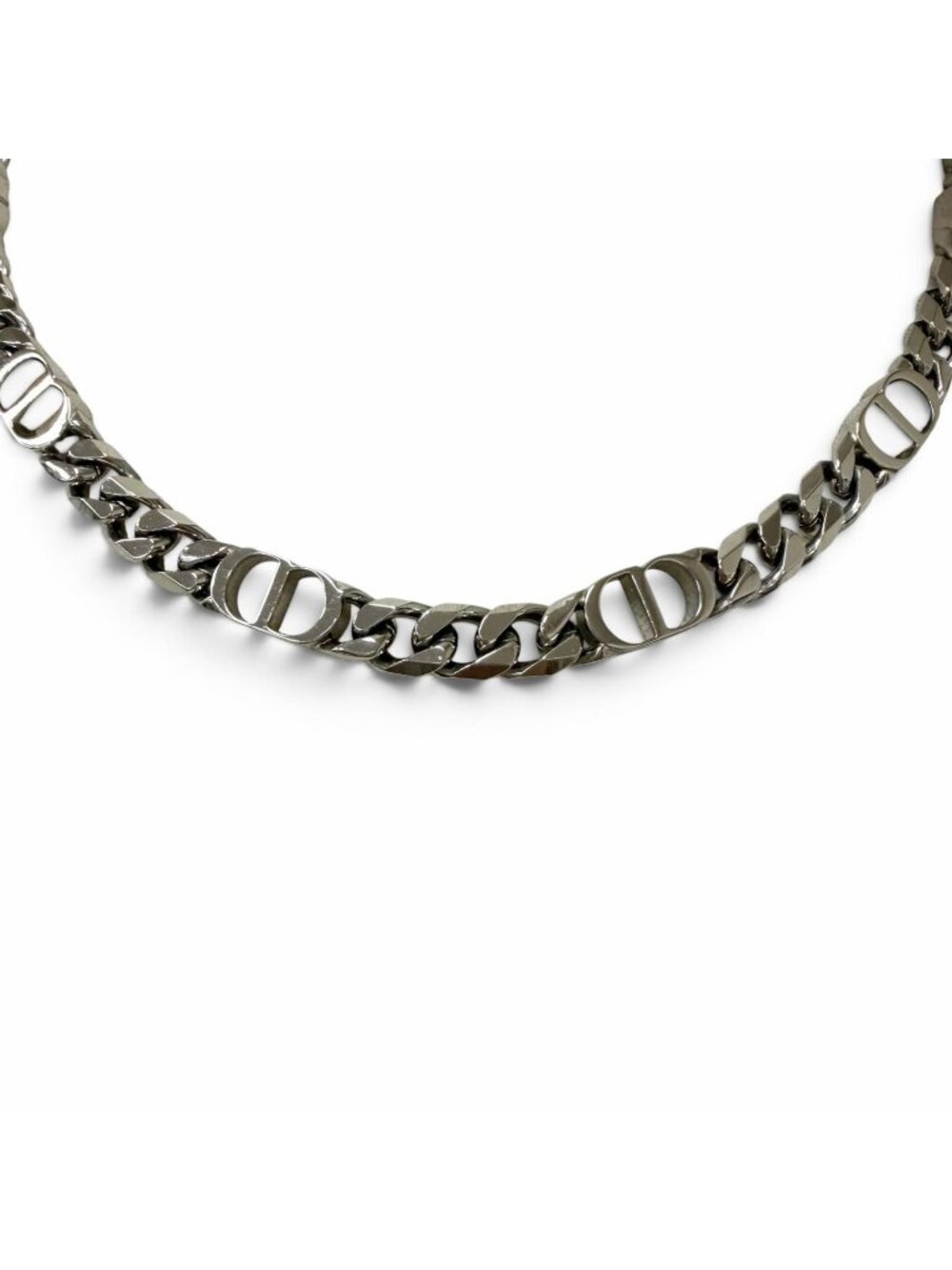 Dior Homme CD Icon Chain Link Necklace Silver